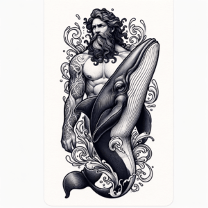 Poseidon With Whale Companion, Dainty Style