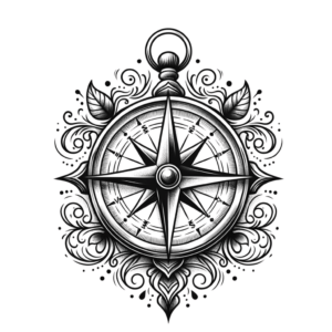 Pretty Compass With Delicate Filigree Accents