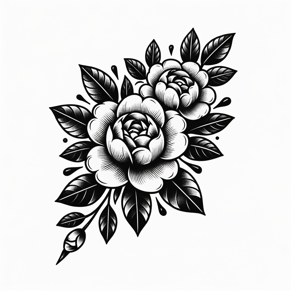 Realism Floral AI Tattoo With Detailed Petals