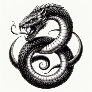 Realism Ouroboros With Detailed Scales
