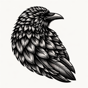 Realism Raven With Detailed Feathers