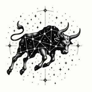 Realism Taurus Constellation With Detailed Stars