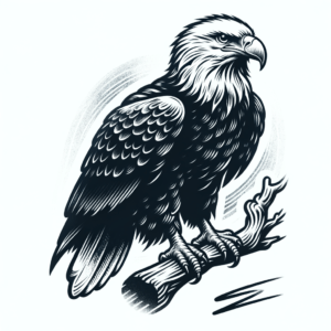 Realistic Eagle Perched On Branch