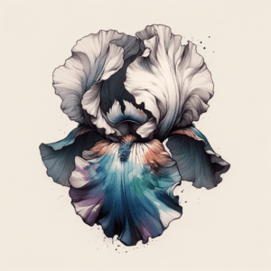 Realistic Iris With A Splash Of Watercolor