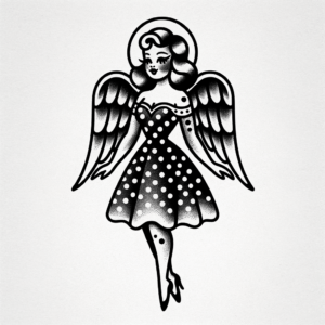 Retro Angel With Polka Dots