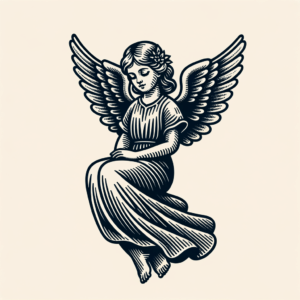 Retro Angel With Vintage Design