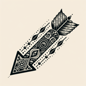 Retro Arrow With Old-Fashioned, Vintage Patterns