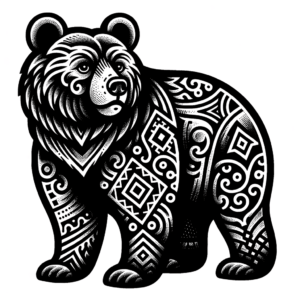 Retro Bear With Vintage Patterns