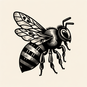 Retro Bee With Nostalgic Elements