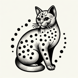 Retro Cat With Polka Dots