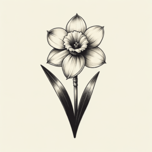 Retro Daffodil With Old-Fashioned Design