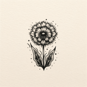 Retro Dandelion With Vintage, Old-School Shading