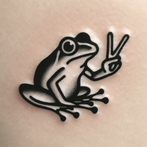 Retro Frog With A Peace Sign