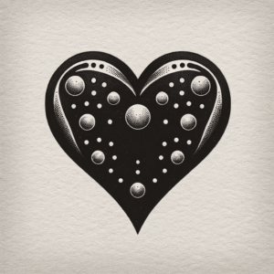 Retro Heart With Polka Dots