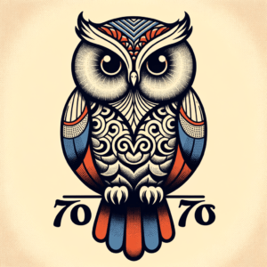 Retro Owl With 70S-Inspired Patterns And Colors