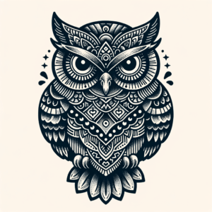 Retro Owl With Old-Fashioned Patterns And Hues