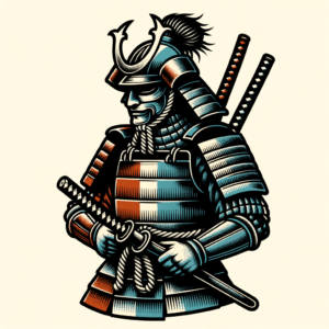 Retro Samurai With Vintage Colors