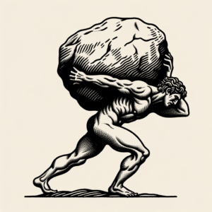 Retro Sisyphus With Vintage Aesthetics