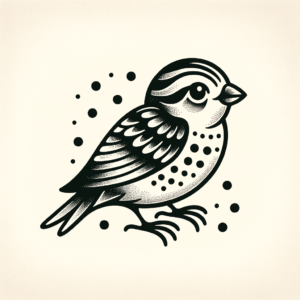 Retro Sparrow With Polka Dots