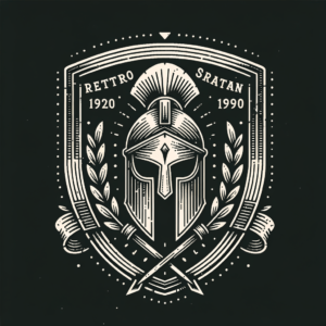 Retro Spartan Shield With Vintage Aesthetics