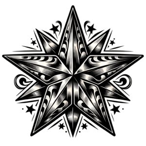 Retro Star With Vintage Colors And Design Elements
