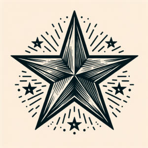 Retro Star With Vintage Colors And Design Elements