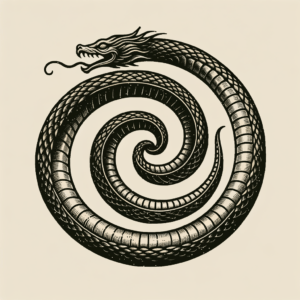 Retro-Style Ouroboros With Vintage Feel
