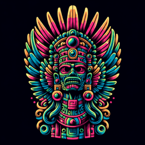 Retro-Style Quetzalcoatl With 80S Colors