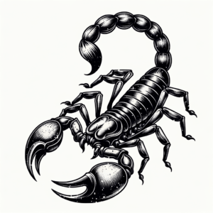 Retro-Style Scorpion With Vintage Design Elements