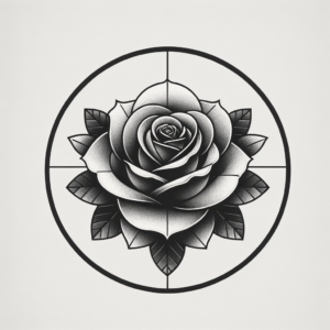 Rose In A Minimalist Circle