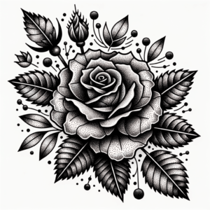 Rose Made Of Tiny Dots