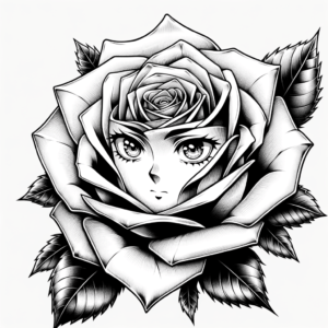 Rose With Anime Features