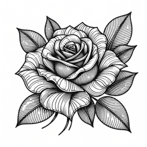 Rose With Detailed Linework