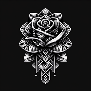 Rose With Geometric Patterns