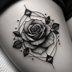 Rose With Geometric Shapes