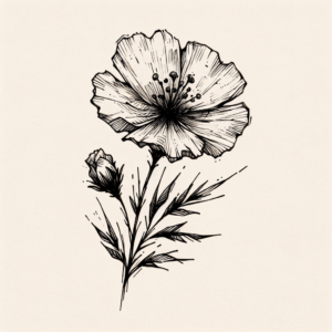 Rough, Hand-Drawn Look In A Sketchy Flower