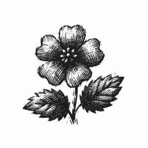 Rough, Hand-Drawn Look In A Sketchy Flower