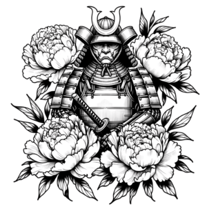 Samurai Surrounded By Peonies, Botanical