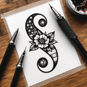 Semicolon In A Traditional Americana Style