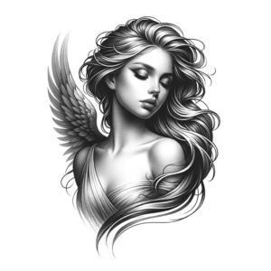 Sexy Angel With Flowing Hair