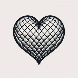 Sexy Heart With Fishnet Pattern