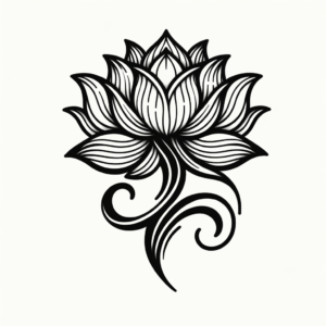 Sexy Lotus With Curvy Lines