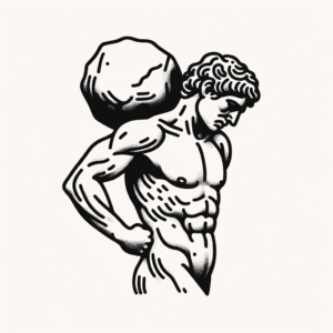 Sexy Sisyphus With Defined Muscles And Features