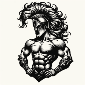 Sexy Spartan Warrior With Flowing Hair