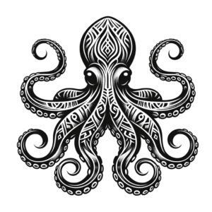 Sharp Tribal Patterns In An Octopus Design