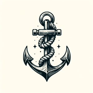 Simple Anchor With A Rope Wrapped Around