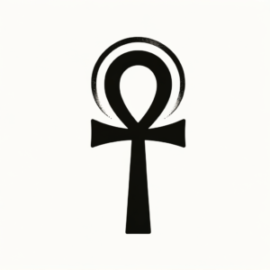 Simple Black Ankh With Halo