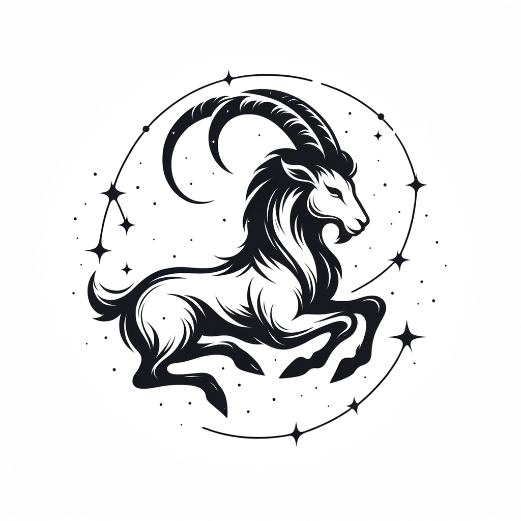 Simple Capricorn Constellation With Clean Design