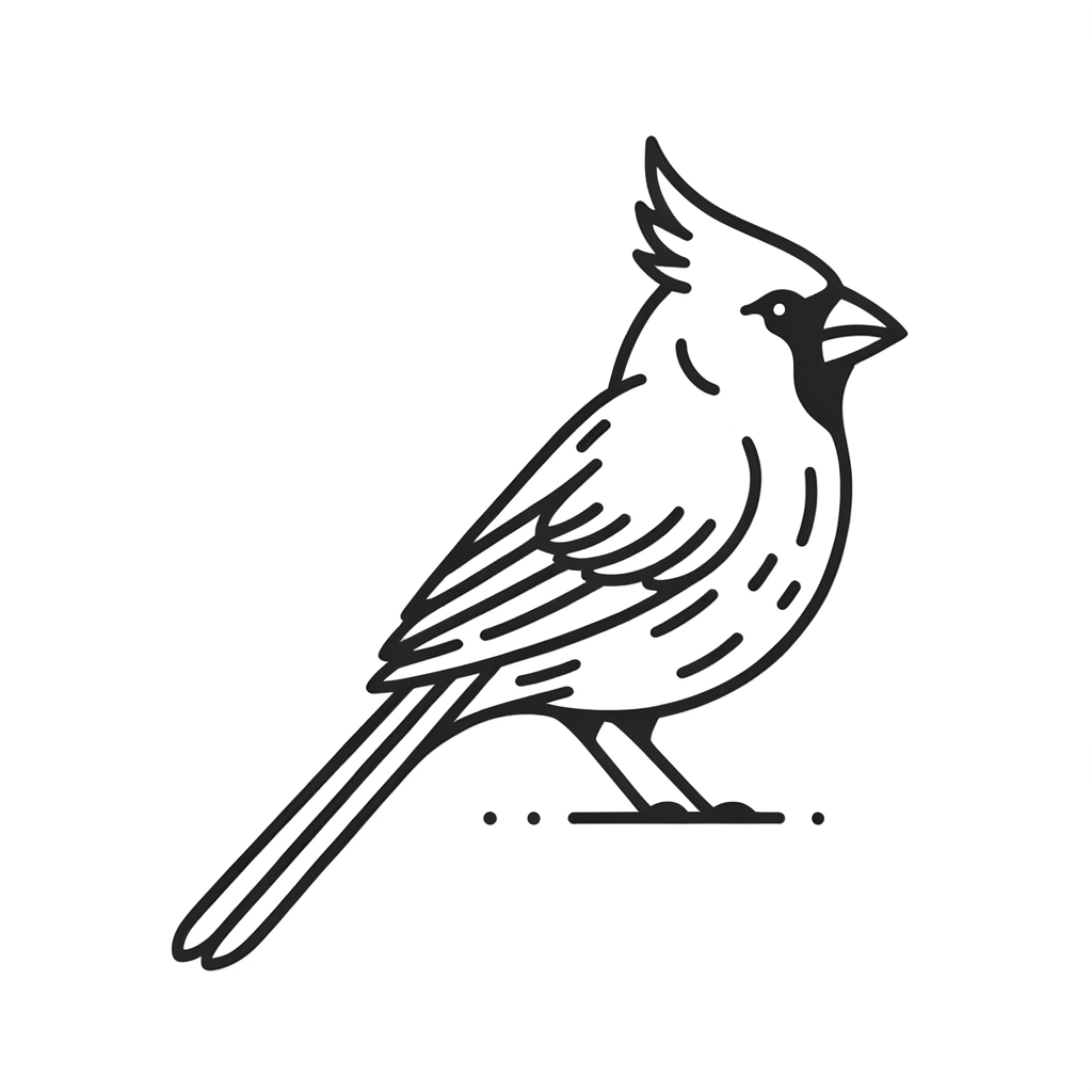 Simple Cardinal Outline With Minimalistic Design