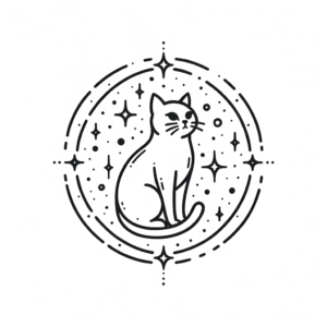 Simple Cat With Minimalist Stars